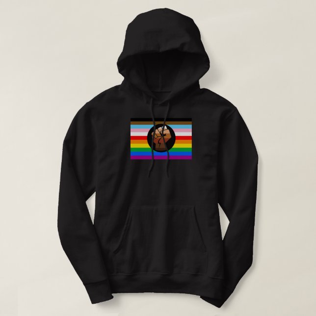 Veste À Capuche Drapeau de fierté POC de progrès LGBTQ+ (Design devant)