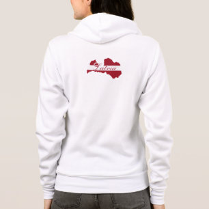 Veste À Capuche Drapeau de Lettonie, Carte du cadeau letton, Dos