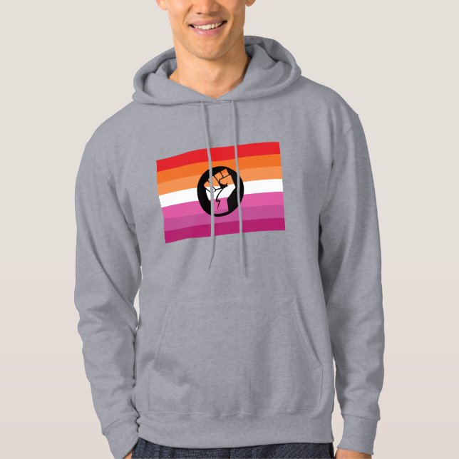 Veste À Capuche Drapeau de protestation lesbienne (Devant)