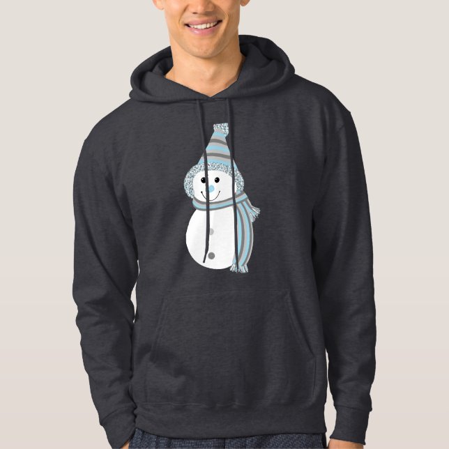 Veste À Capuche Drapeau Démiboy Fierté Snowman Snowperson Bleu (Devant)