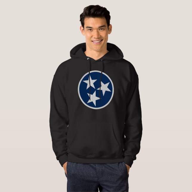 Veste À Capuche Drapeau d'état du Tennessee Bleu Blancs étoiles (Devant entier)