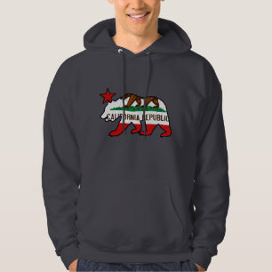 Veste À Capuche Drapeau d'ours de la Californie (cru affligé)