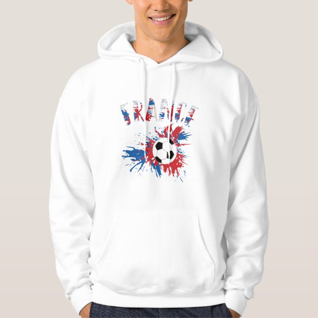 Veste À Capuche Drapeau France de balle de football (Devant)