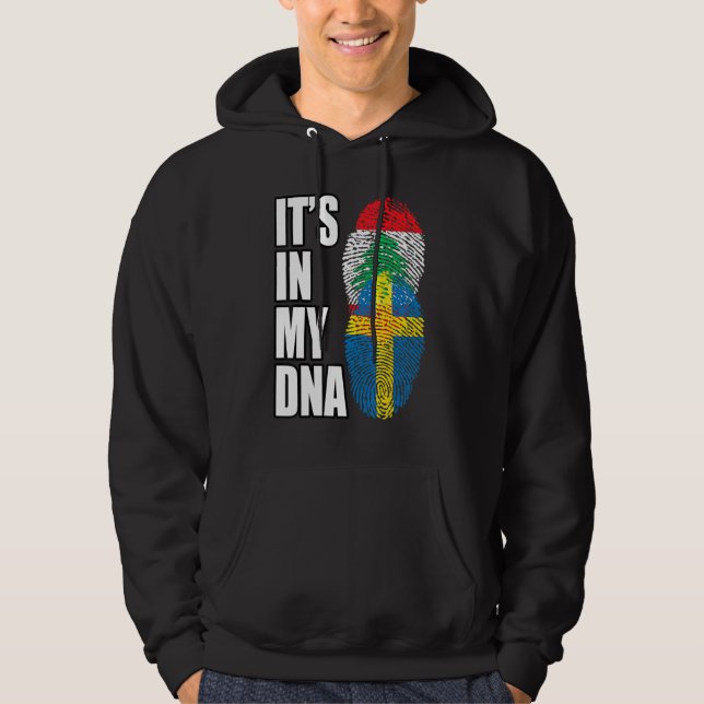 Veste À Capuche Drapeau Libanais Et Suédois Du Patrimoine De L'Adn (Devant)