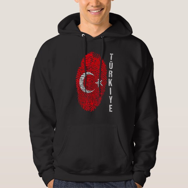 Veste À Capuche Drapeau national Turquie Turkiye Empreinte Bayragi (Devant)