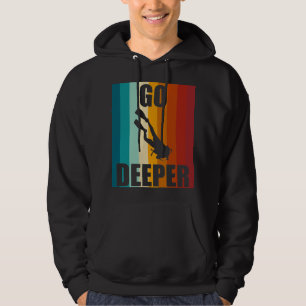 Veste À Capuche Drapeau Retro Vintage Plongée Go Deeper Diver Down