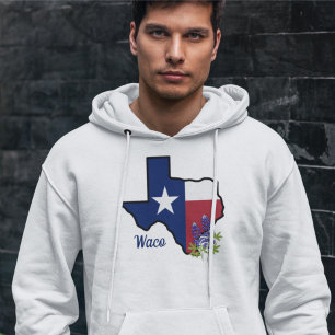 Veste À Capuche Drapeau Texas avec Fleur d'État Bluebonnet personn
