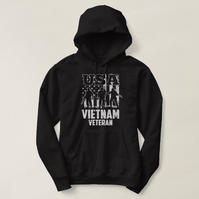 Veste À Capuche Drapeau US Vieux Homme Retraité Fière États-Unis D (Design devant)