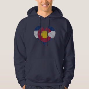 Veste À Capuche Drapeau vintage d'état de coeur du Colorado