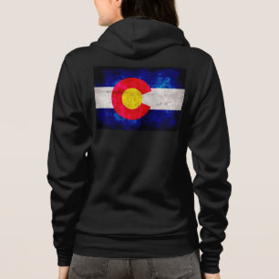 Veste À Capuche Drapeau vintage patiné d'état du Colorado