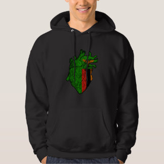 Veste À Capuche Drapeau Zambien Fierté Zambie Coeur Zambien Ro