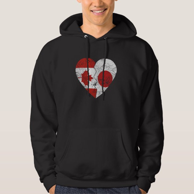 Veste À Capuche Drapeaux canadiens japonais Heart Canada Japan Roo (Devant)