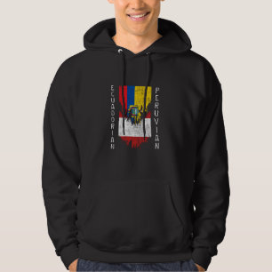 Veste À Capuche Drapeaux équatoriens péruviens arrachés Equateur P