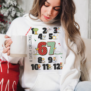 Veste À Capuche Drôle 12 Jours de Noël 67 6 7 Six Sept Mème