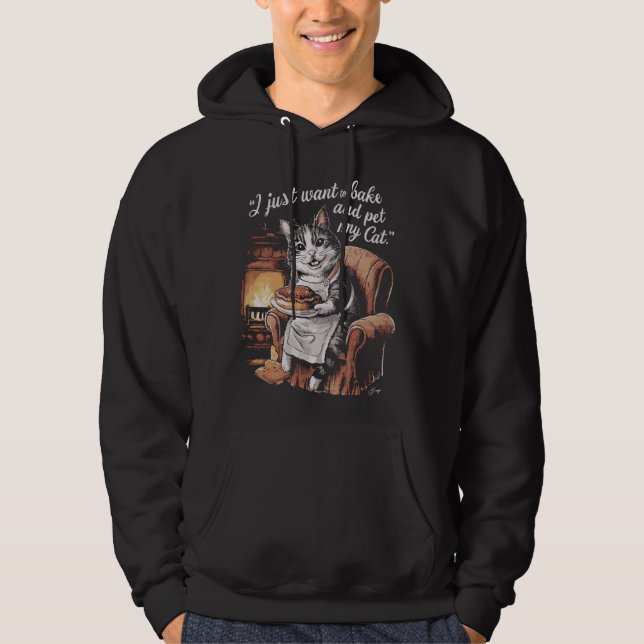 Veste À Capuche Drôle Amoureux des chats De Cuisson Je Veux Juste  (Devant)