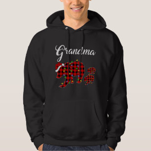 Veste À Capuche Drôle Buffalo Plaid Grandma Bear Deux Cubs Christm