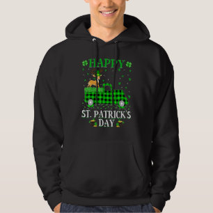 Veste À Capuche Drôle Buffalo Plaid Green Truck Deer St Patrick's