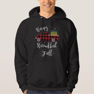 Veste À Capuche Drôle Buffalo Plaid Happy Hanoukka Y'all Red Truck