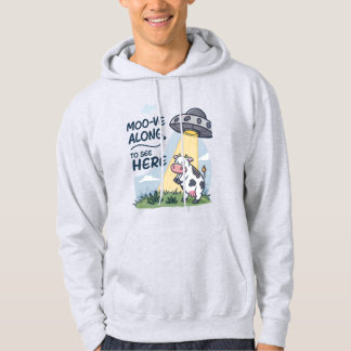 Veste À Capuche Drôle "Moo-ve Along" OVNI Enlèvement de vache Tee