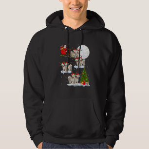Veste À Capuche Drôle Père Noël équitation Bichon Frise Lune Noël