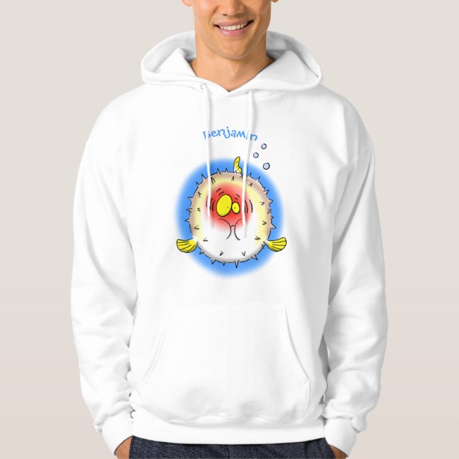 Veste À Capuche Drôle poisson poivron porc-épic caricature poisson (Devant)