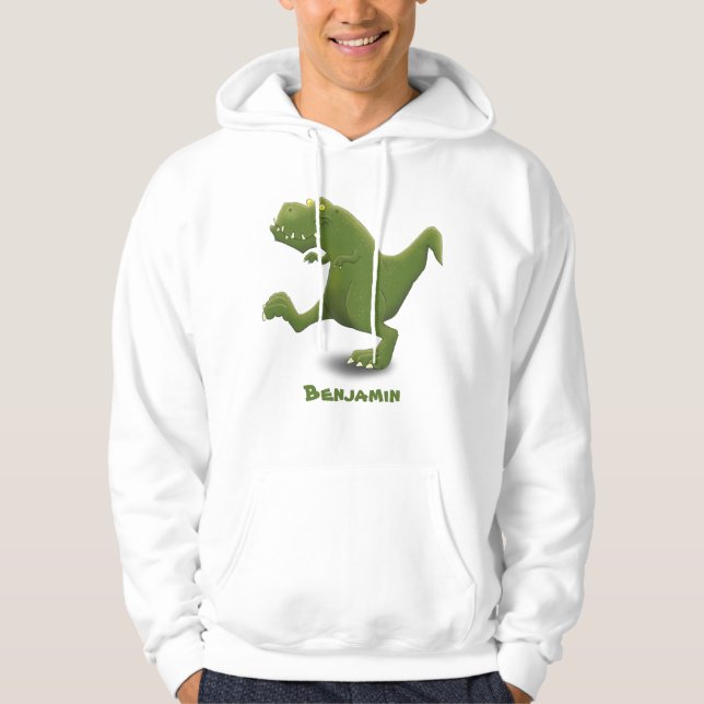 Veste À Capuche Drôle T rex dinosaure dessin animé humour (Devant)