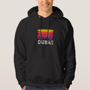 Veste À Capuche Dubai Skyline Rétro Emirats Arabes Unis Burj Khal