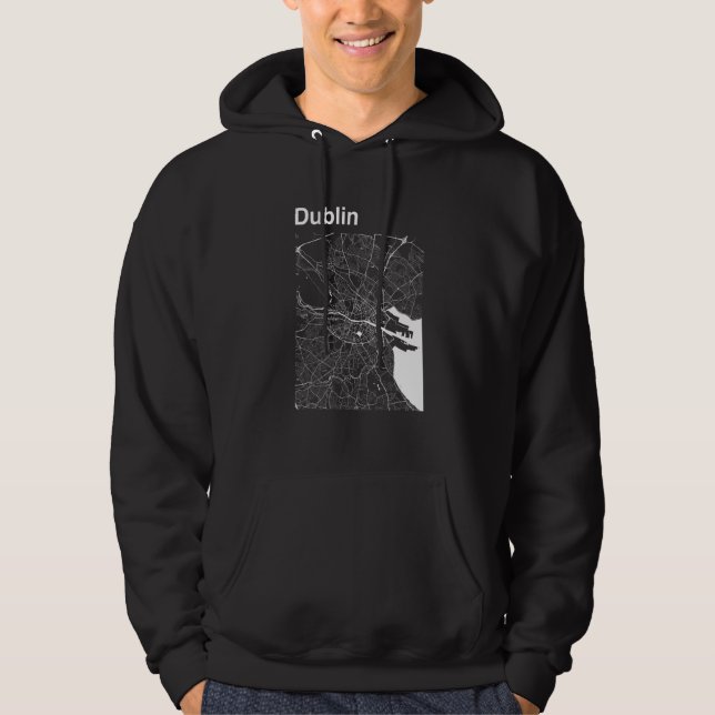 Veste À Capuche Dublin Ireland Classic City Map Graphic (Devant)
