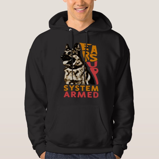 Veste À Capuche Ears Up System Armed Dog  Animal German Shepherd (Devant)