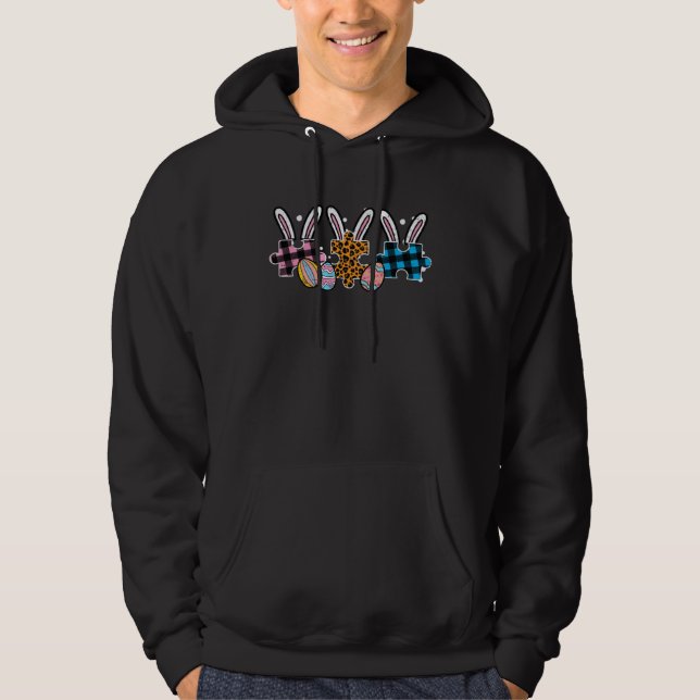 Veste À Capuche Easter Puzzle Pieces Autism Awareness Mom Dad Men  (Devant)