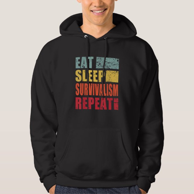 Veste À Capuche Eat Sleep Survivalsim Repeat (Devant)