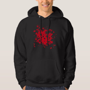 Veste À Capuche Éclaboussure rouge de peinture d'étoile d'Emo
