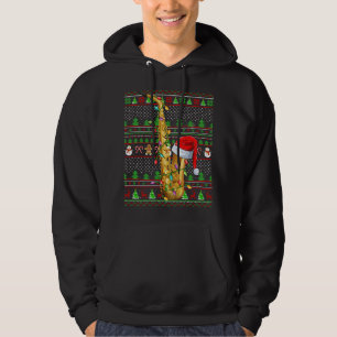 Veste À Capuche Éclairage de style sueur moche de Noël Saxophone N