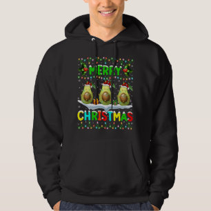 Veste À Capuche Éclairage Xmas Avocado Santa Hat Joyeux Noël Av