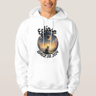 Veste À Capuche Éclipse solaire, 2024 Chat Portant des éclips sola