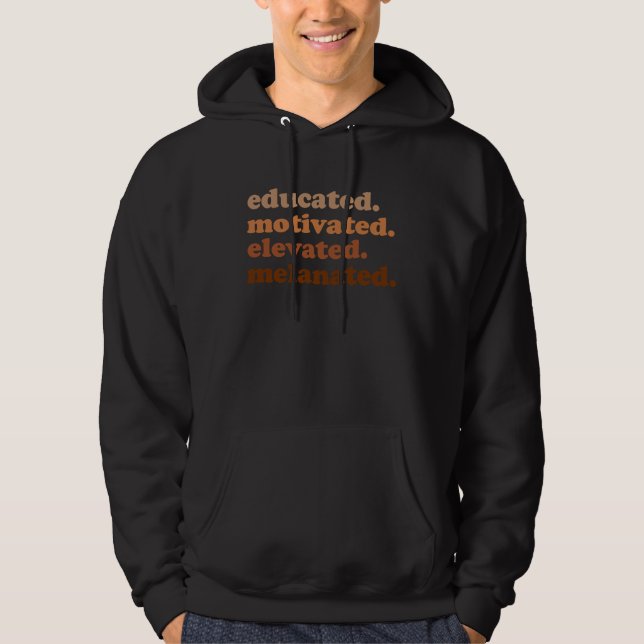 Veste À Capuche Educated Motivated Elevated Melanated Black Histor (Devant)