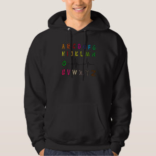 Veste À Capuche EKG Alphabet Heartbeat Line Doctor Cardiology Nurs