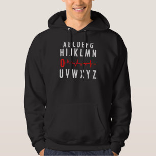 Veste À Capuche Ekg Alphabet Heartbeat Pour Cardiologue Electrocar