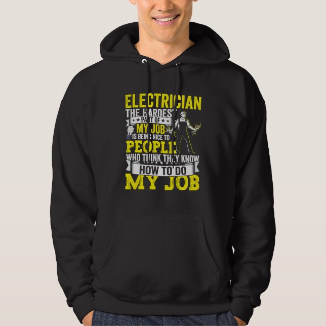 Veste À Capuche Electrician Dad Apparel Electric Lineman for Men   (Devant)