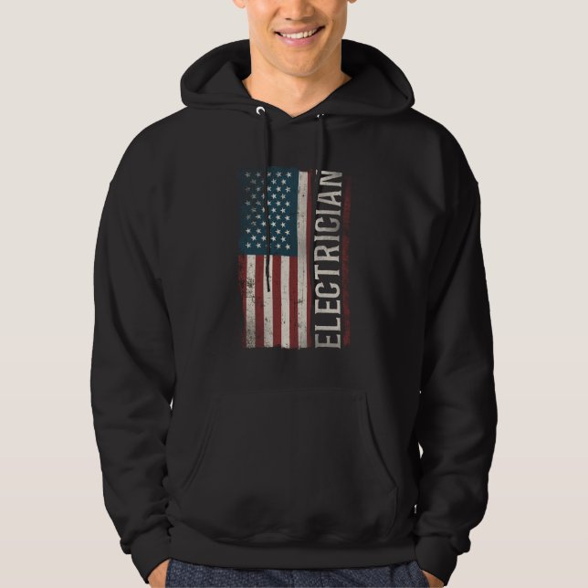 Veste À Capuche Electrician Lineman Electrician (American Flag) (Devant)