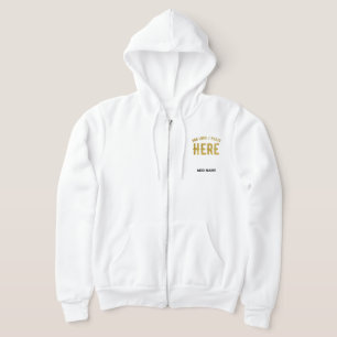 VESTE À CAPUCHE ÉLÉGANT BLANC PERSONNALISABLE MODERNE MARQUE VÉRIF