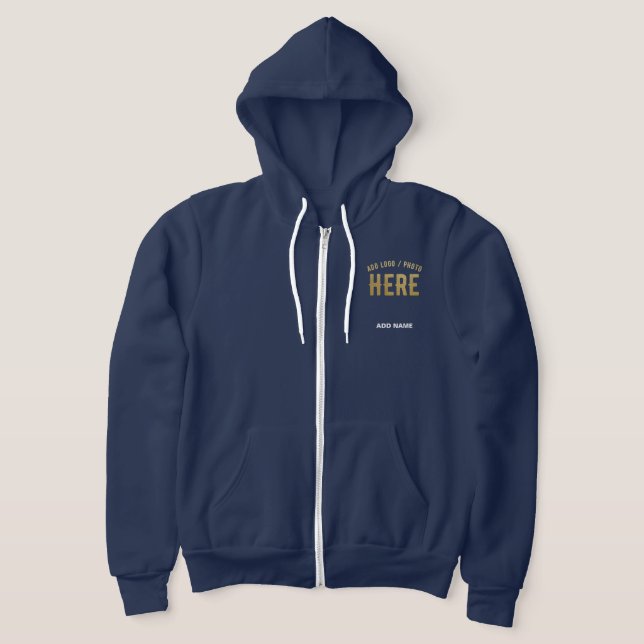 VESTE À CAPUCHE ÉLÉGANT MODERNE BLEU NAVY VÉRIFIÉ MARQUE (Poser)