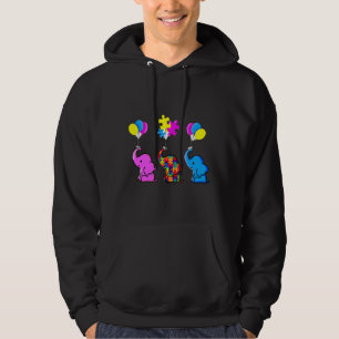 Veste À Capuche Eléphant bleu sensibilisation sur l'autisme