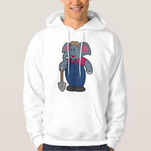 Veste À Capuche Elephant en tant que fermier avec Shovel