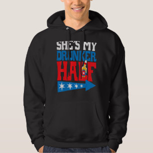 Veste À Capuche Elle Est Ma Moitié Drunker 4 juillet Usa Cou