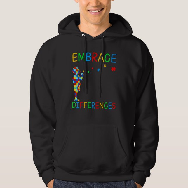 Veste À Capuche Embrasser les différences Puzzle Sensibilisation s (Devant)