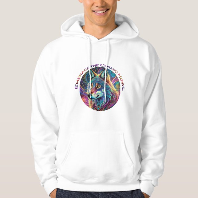 Veste À Capuche Embrassez le loup de Howl cosmique (Devant)