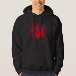 Veste À Capuche Emo Red Star Paint Splatter