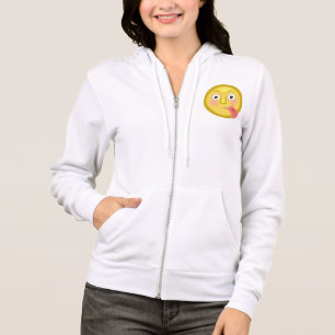 Veste À Capuche Émoji Langue Sortie Visage Drôle Rigolo
