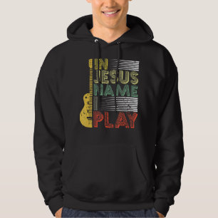 Veste À Capuche En Jésus Nom Je Joue Guitare Chrétien Amant Musiqu